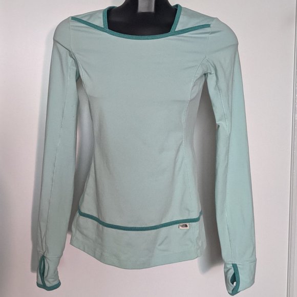 The north Face mint green soft long sleeve top - Picture 3 of 4